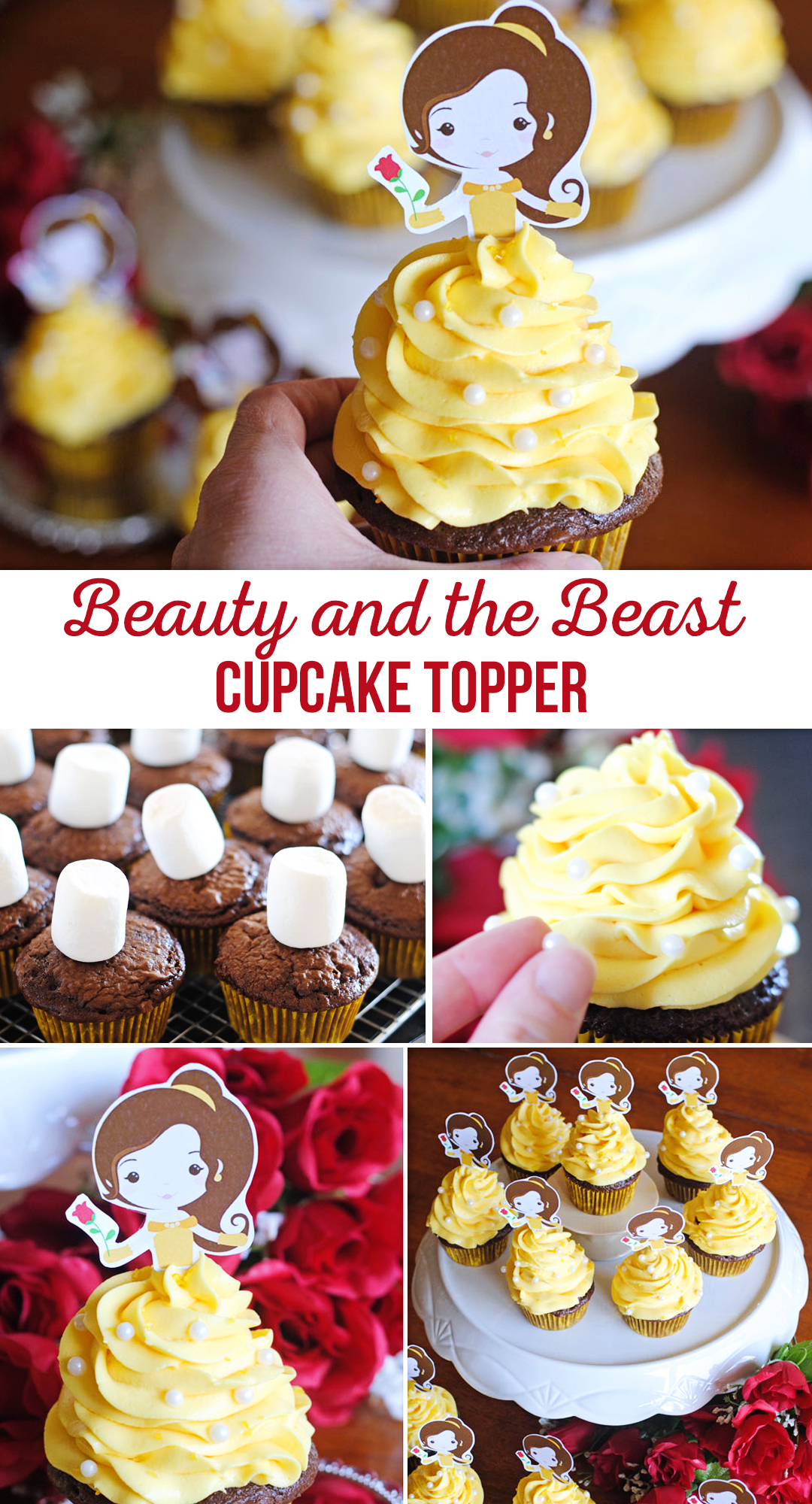 Beauty and the Beast Cupcake Topper