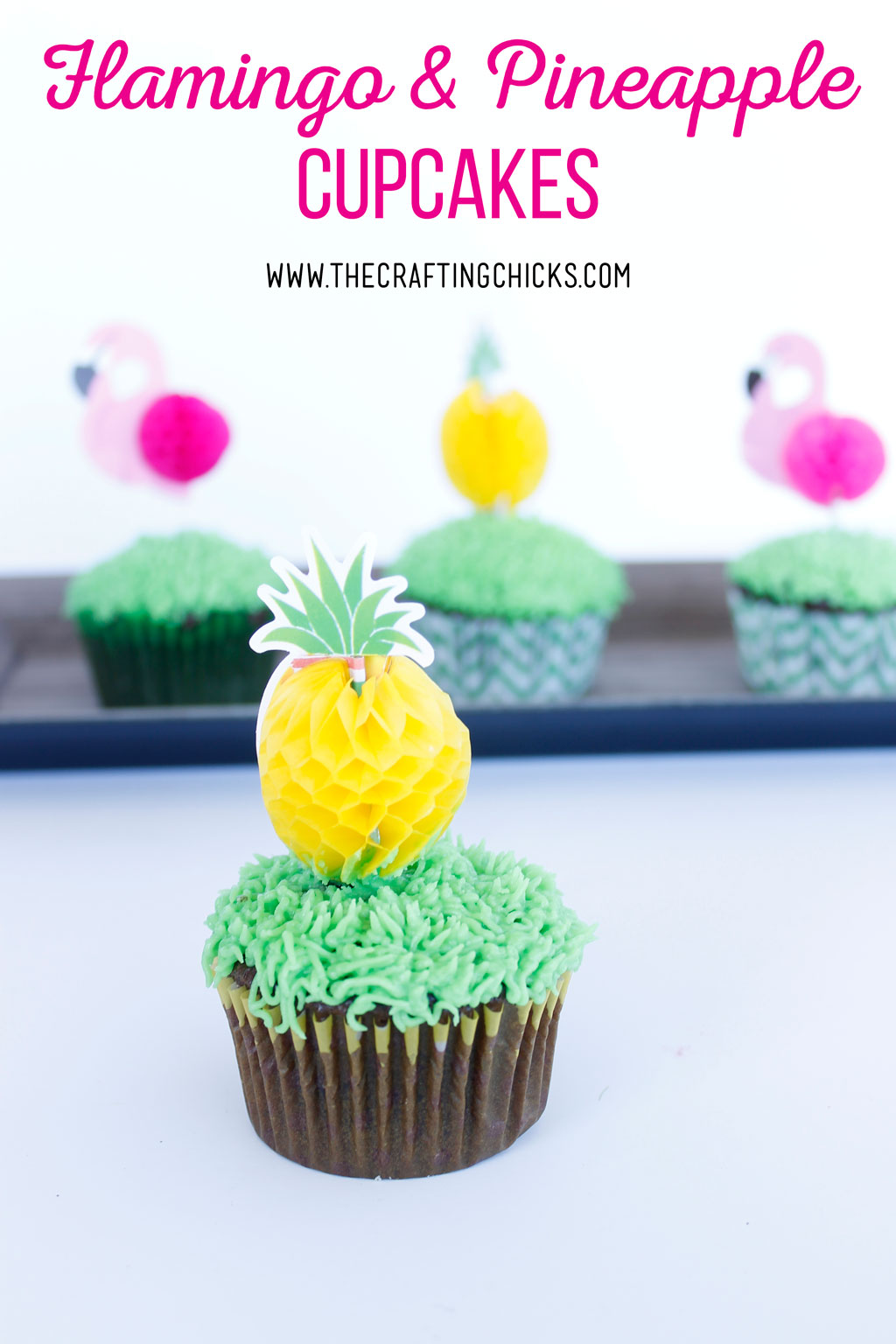 Flamingo and Pineapple Cupcakes
