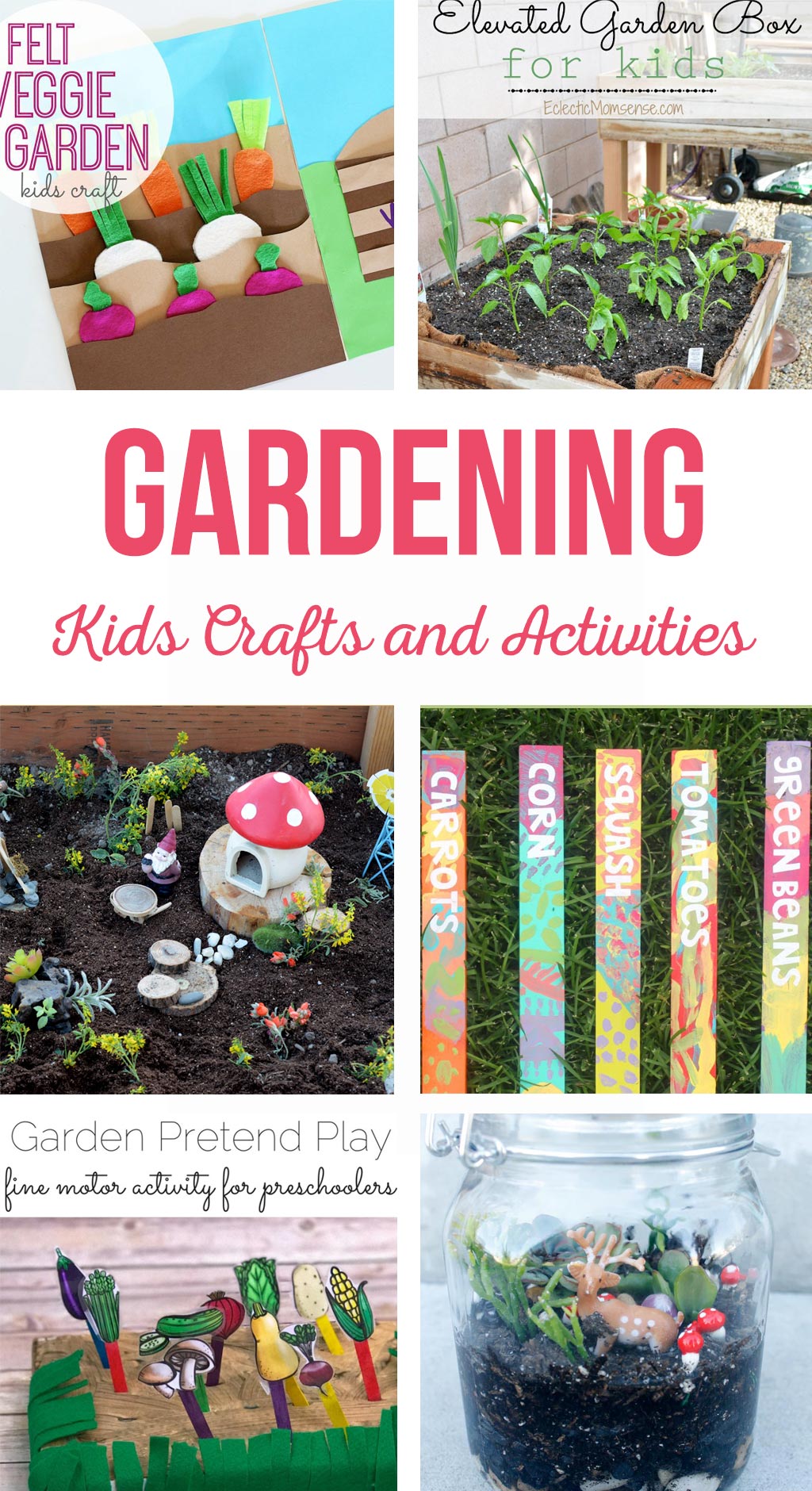 Garden Kids Crafts and Activities | Bug Garden, Elevated Garden Box for Kids, Felt Play Garden, and DIY Terranium. Fun activities for kids this summer!