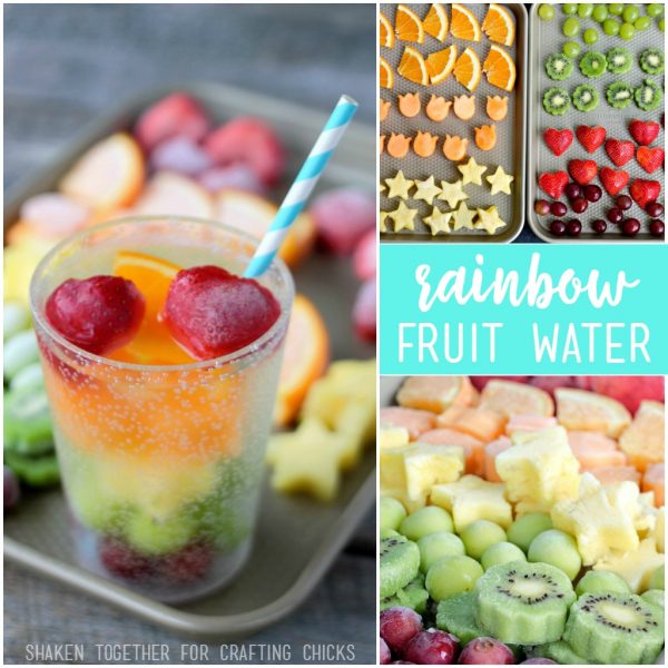 Refreshing Rainbow Fruit Water with Frozen Fruit