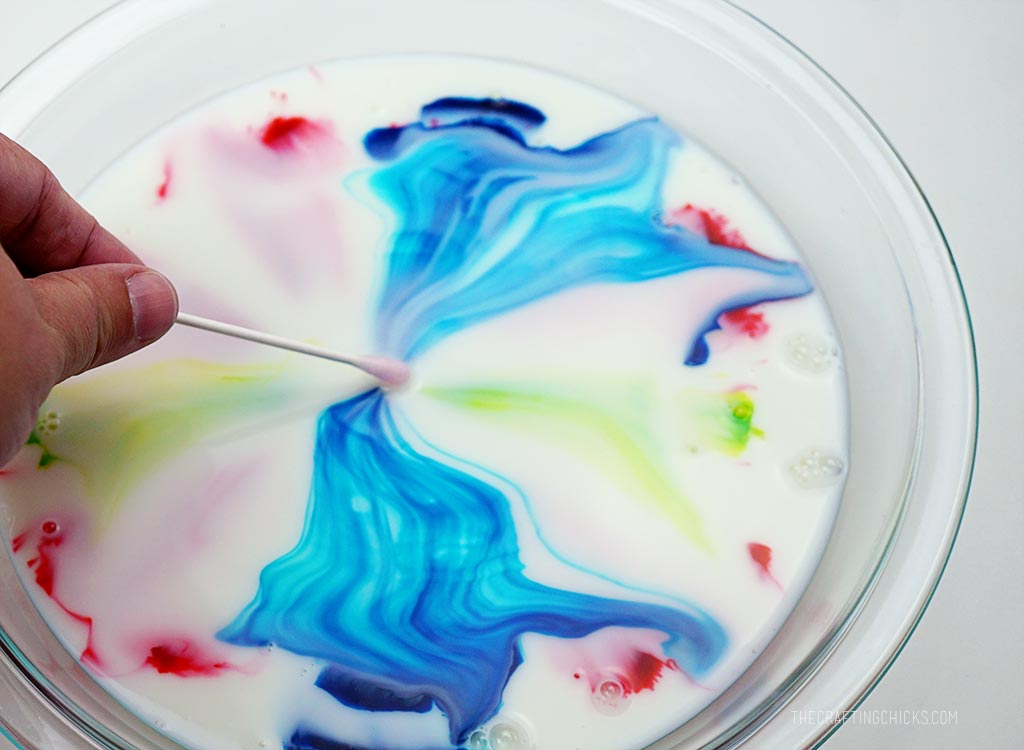 Tie Dyeing Milk with Dish Soap