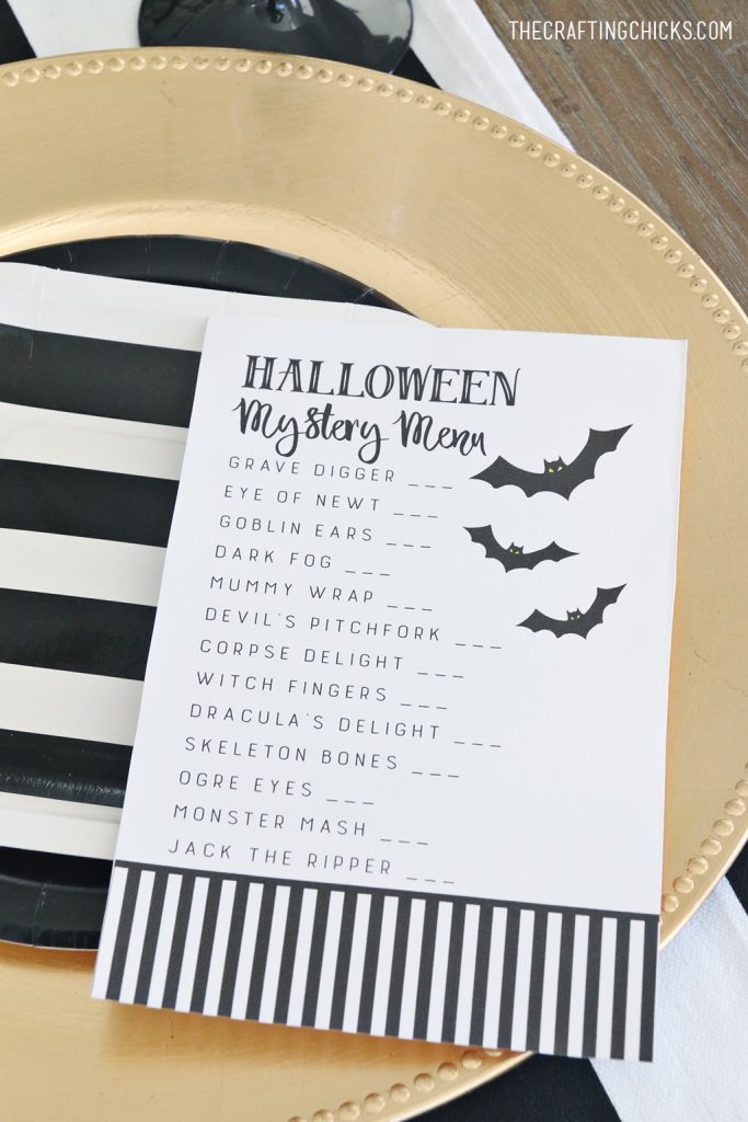 Halloween Mystery Dinner Party Free Menu The Crafting Chicks