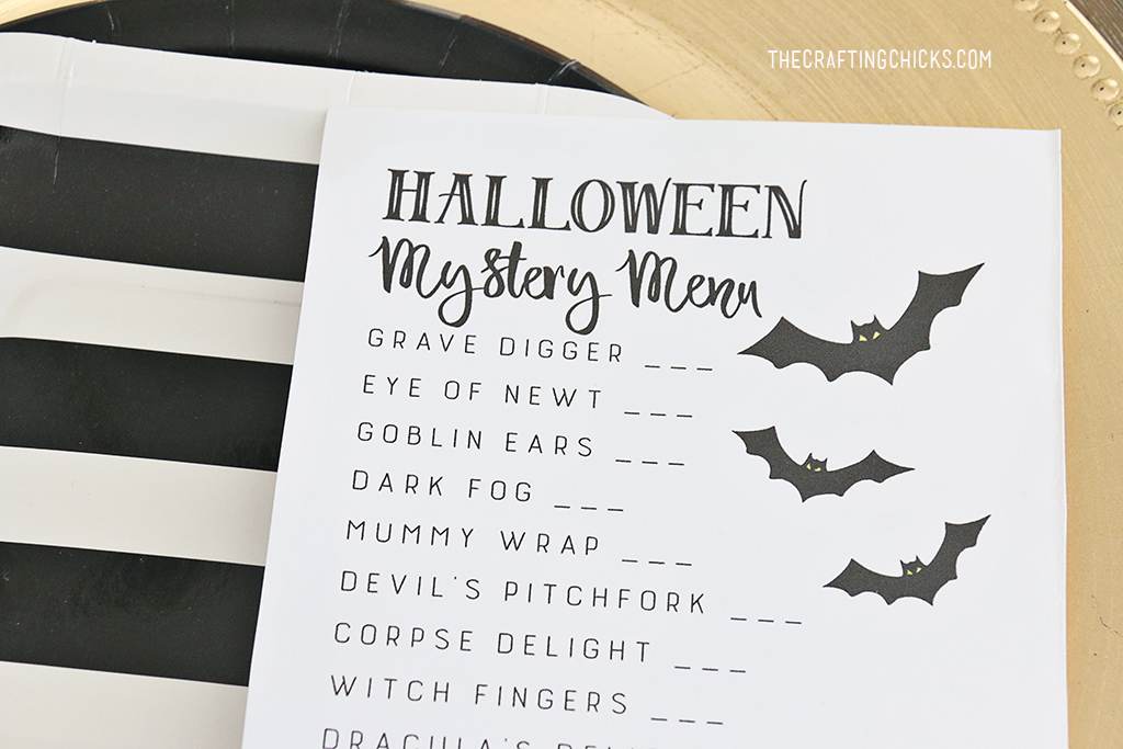 Halloween Mystery Dinner Party Free Menu The Crafting Chicks