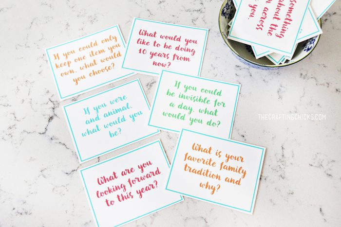 Family Dinner Conversation Starter Cards - The Crafting Chicks