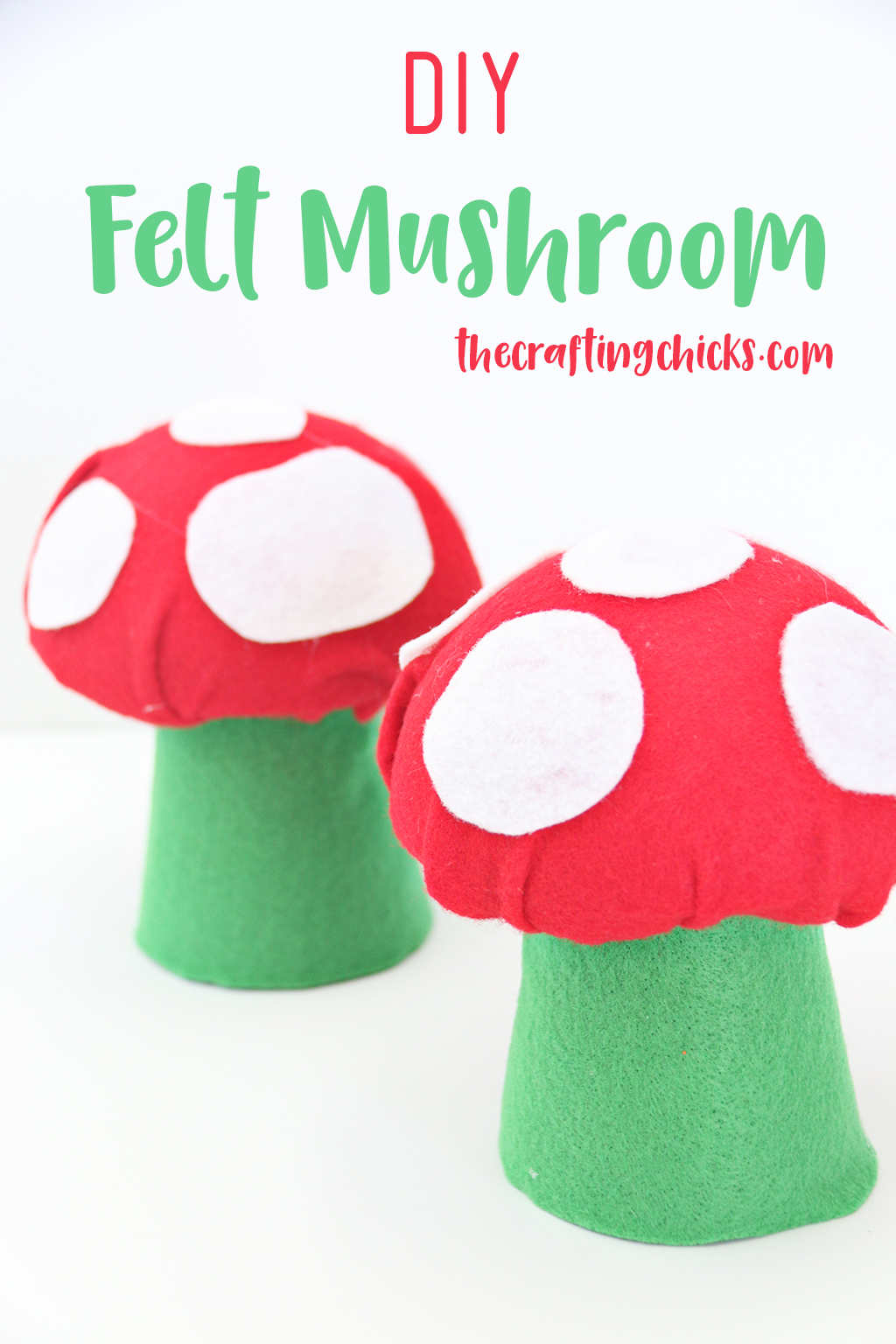 DIY Felt Mushroom | These felt mushrooms add a fun flare to a gnome or garden project...or a fun prop in a play!