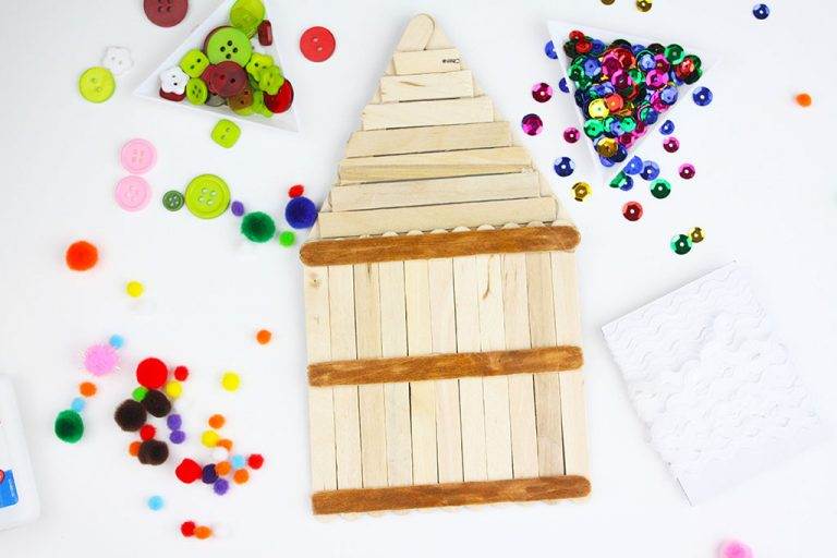 Popsicle Stick Gingerbread House Craft The Crafting Chicks