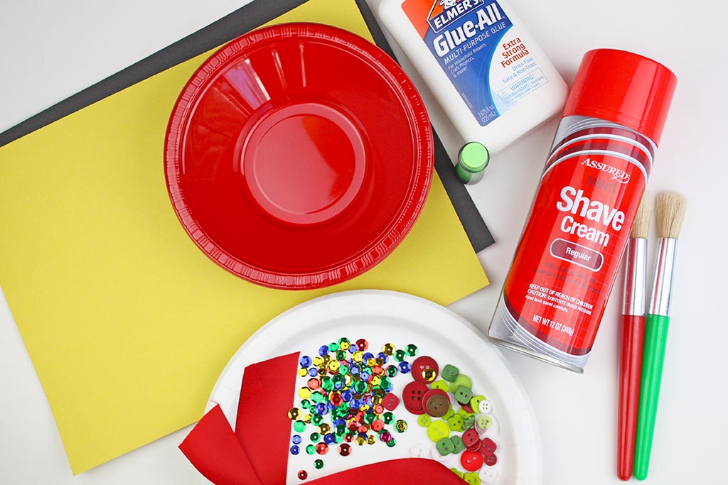 Puffy Paint Paper Plate Christmas Tree Craft