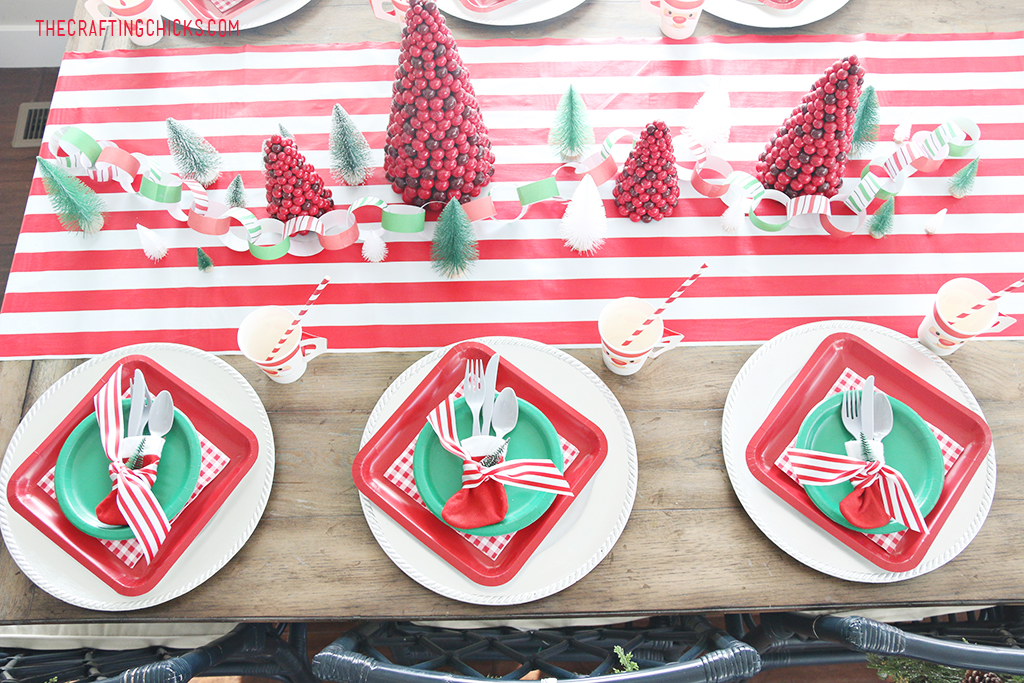 Classic Christmas Breakfast with festive green and red, and pops of white!