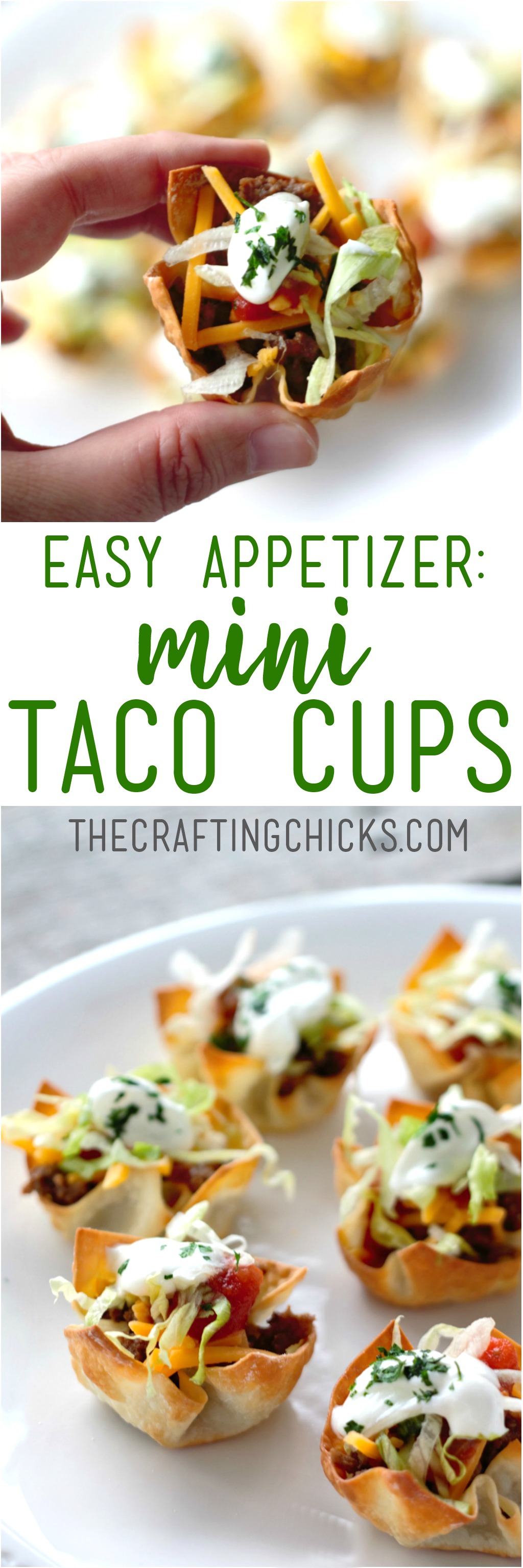 Mini Taco Cups - A Quick & Easy Appetizer - The Crafting Chicks