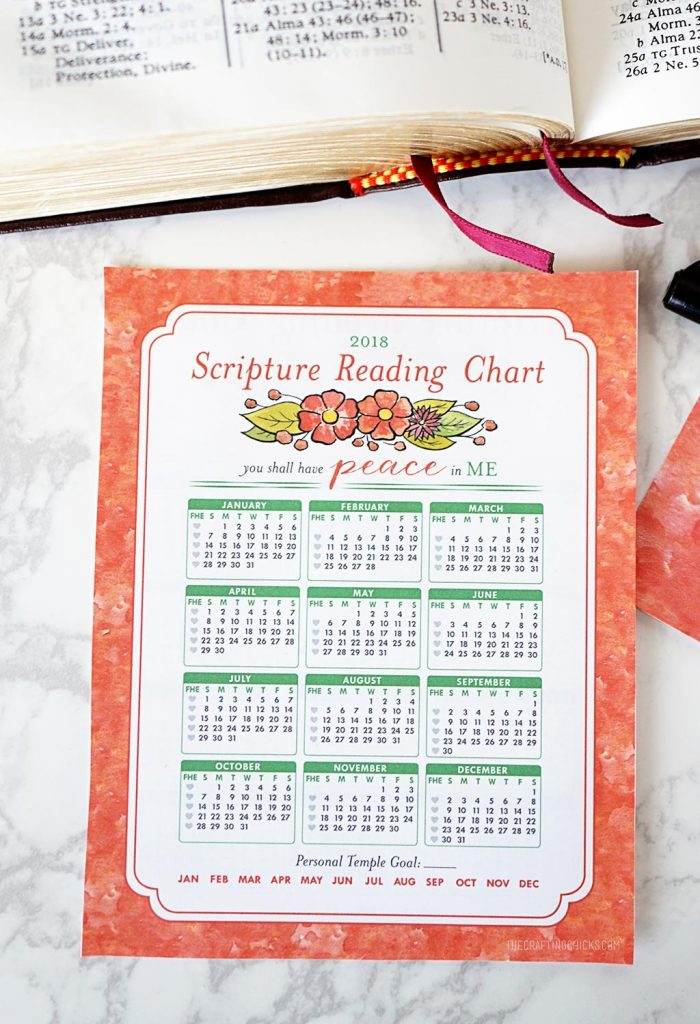 2018 Scripture Reading Chart - The Crafting Chicks