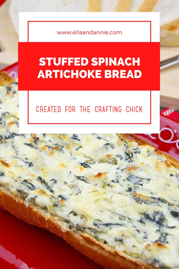Spinach Artichoke Dip Stuffed Bread Appetizer- The Crafting Chicks