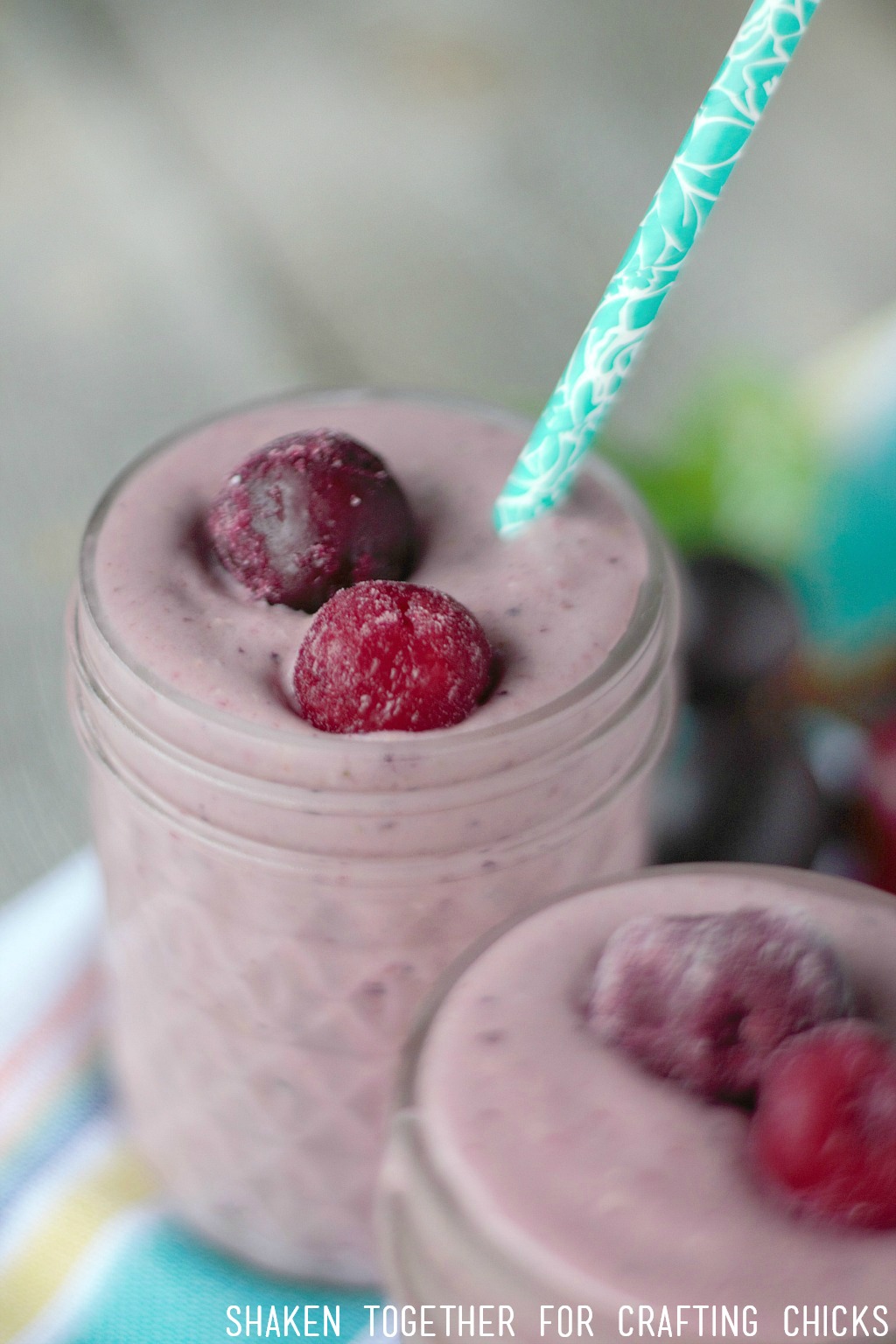 Make a Cherry Berry Peanut Butter Smoothie for a healthy breakfast, post work out snack or after dinner treat!