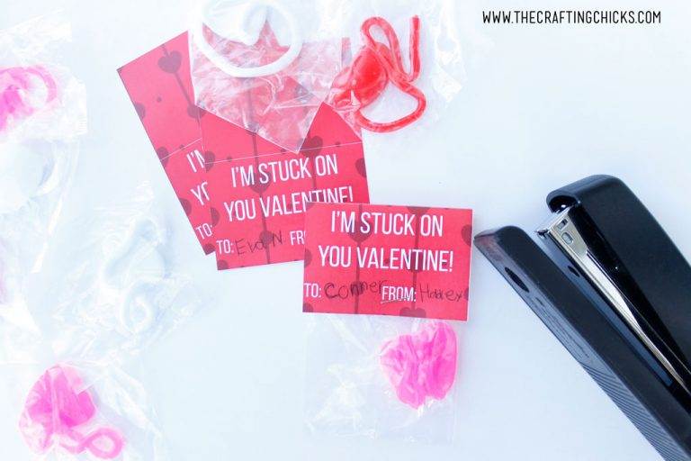 I'm Stuck On You Printable Valentine - The Crafting Chicks