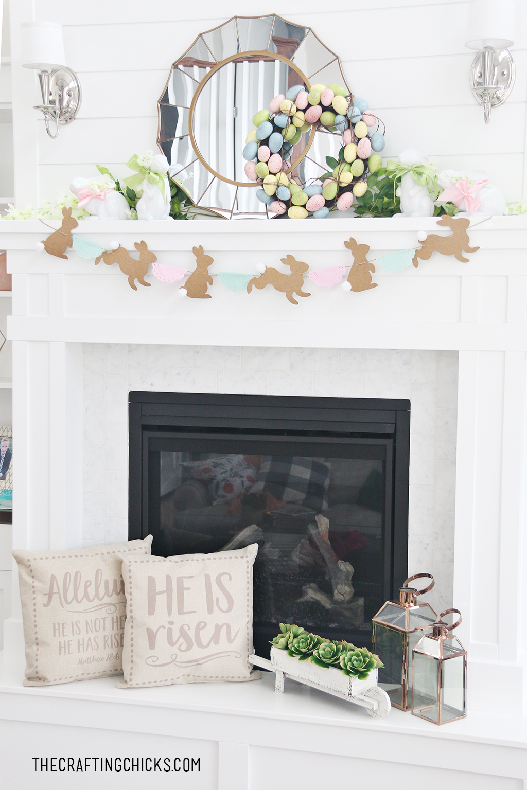 Sweet & Simple Easter Mantle by The Crafty Chicks
