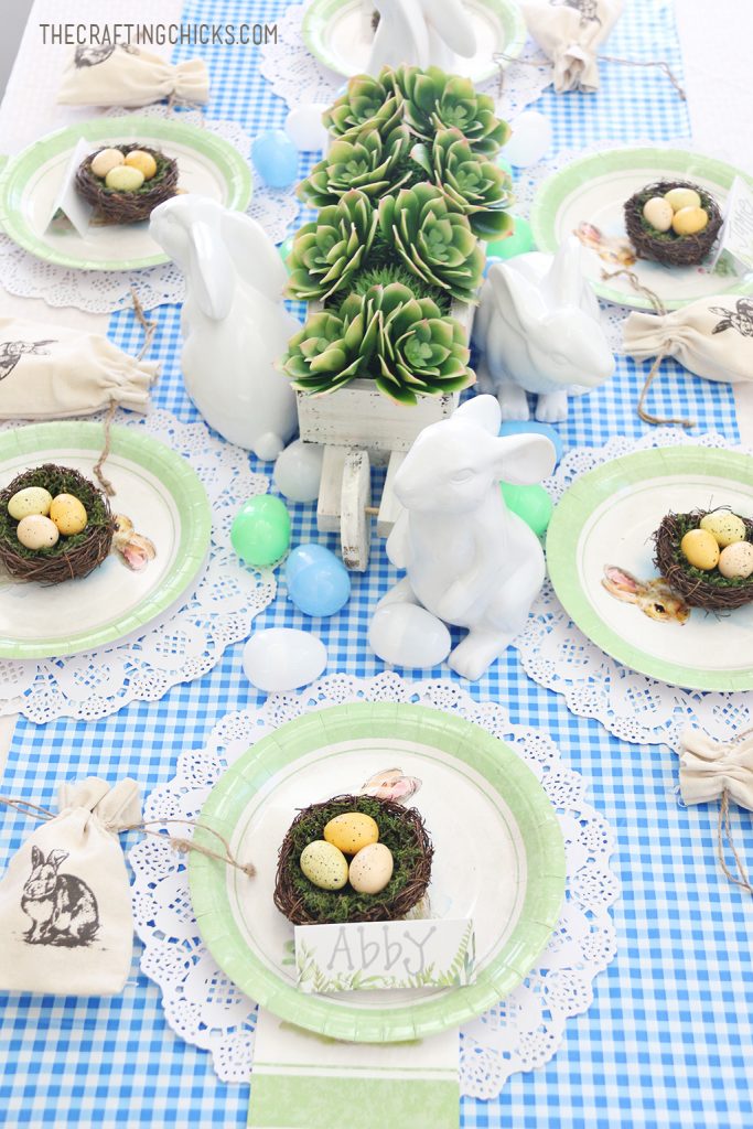 Blue and Green Easter Kid Table - The Crafting Chicks