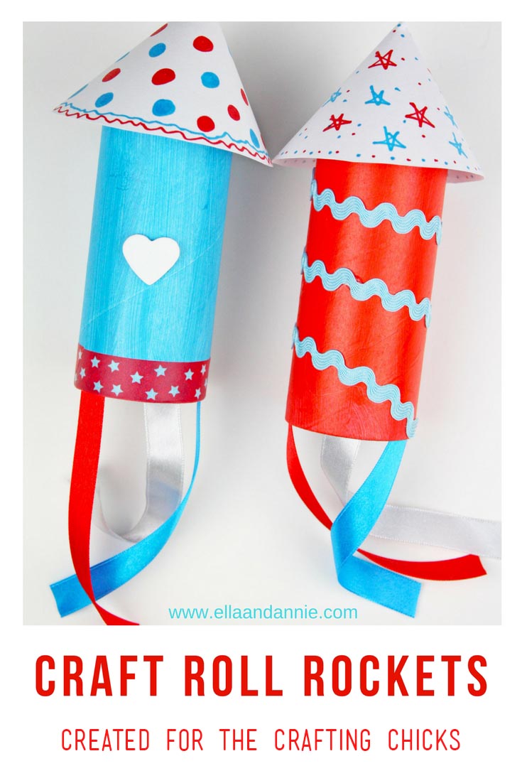 Craft Roll Rockets Craft for Memorial Day | Celebrate and decorate for Memorial Day with our easy craft roll rockets! #kidscraft #memorialday #4thofjuly #americacraft #redwhitandblue