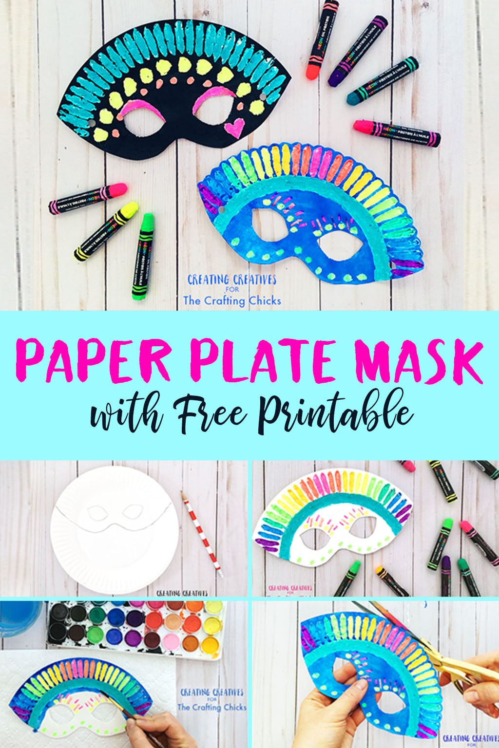 Paper Plate Mask With Free Printable The Crafting Chicks