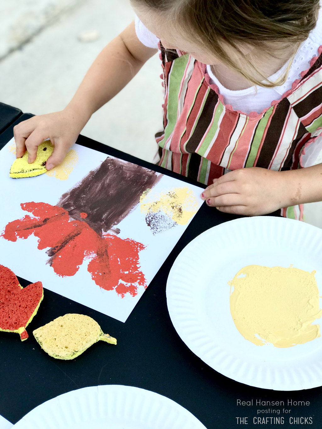 This Fall Leaf Sponge Stamp Kids Craft for kids of all ages. Easy prep with simple supplies makes this fall kids craft a great addition to your fall festivities! 