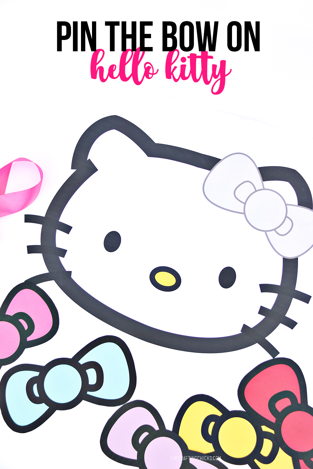 Pin the Bow on Hello Kitty Free Printable