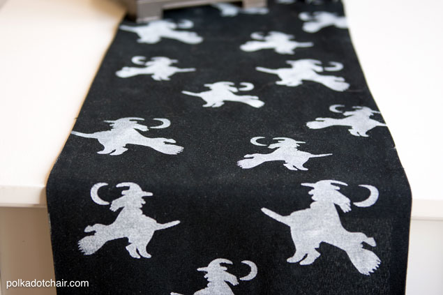 Witch stenciled table runner 