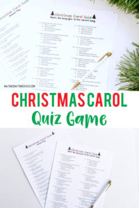 Christmas Carol Opposites Game