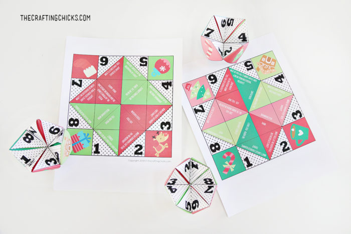 Christmas Cootie Catchers for Class Party
