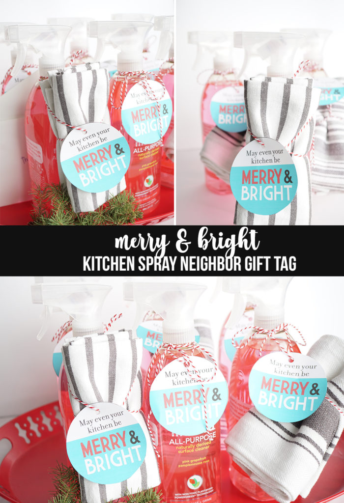 Merry and Bright Kitchen Spray Gift Tag - The Crafting Chicks