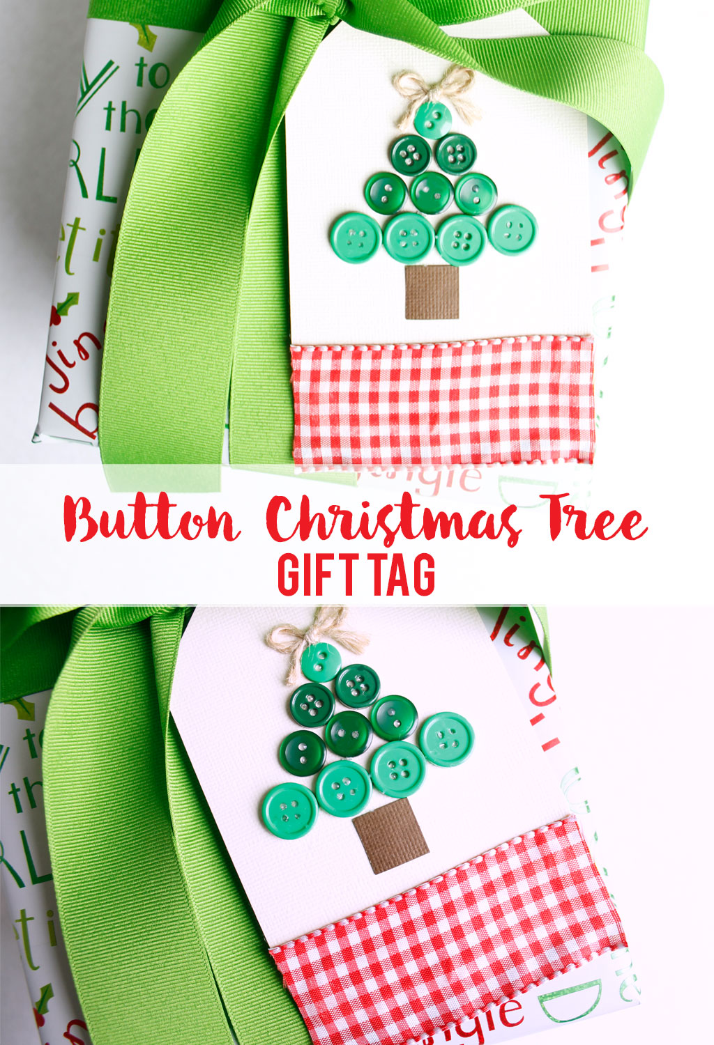 Button Christmas Tree Gift Tag