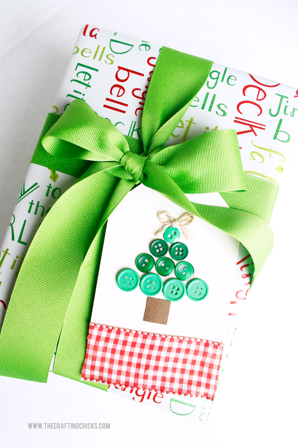 Button Christmas Tree Gift Tag
