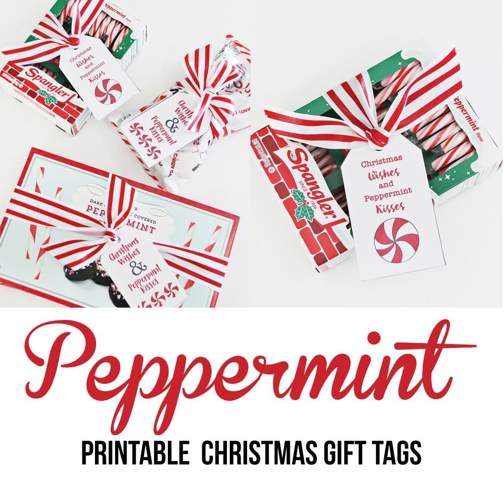 DIY Gift Toppers and Gift Tags that look like Peppermint Candies