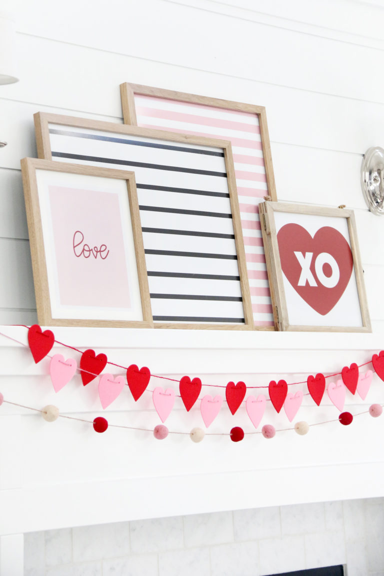 Valentine Mantle Decor And Prints - The Crafting Chicks