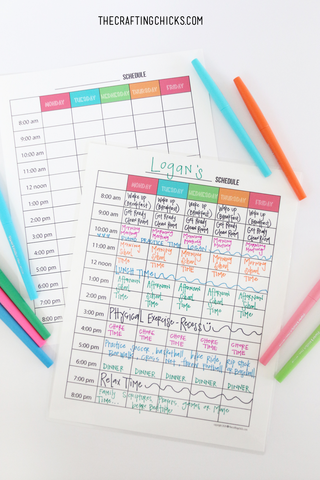 Weekly Planner Printable Kids