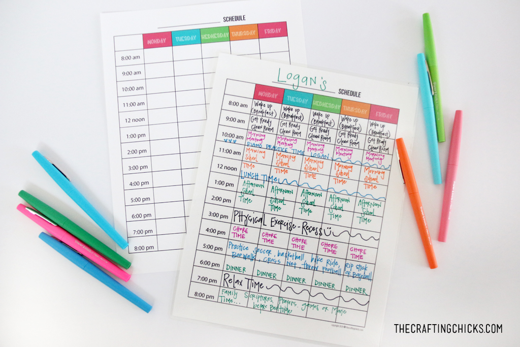 weekly schedule Kids weekly planner kids routine planner daily routine chart 