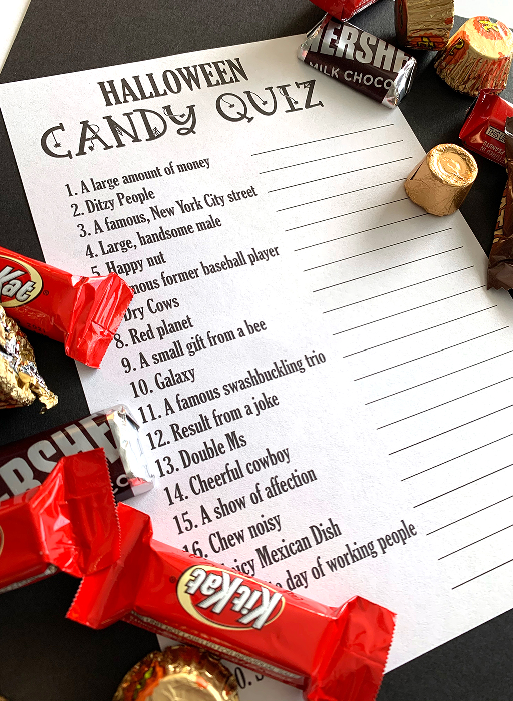 Candy Quiz Halloween Game