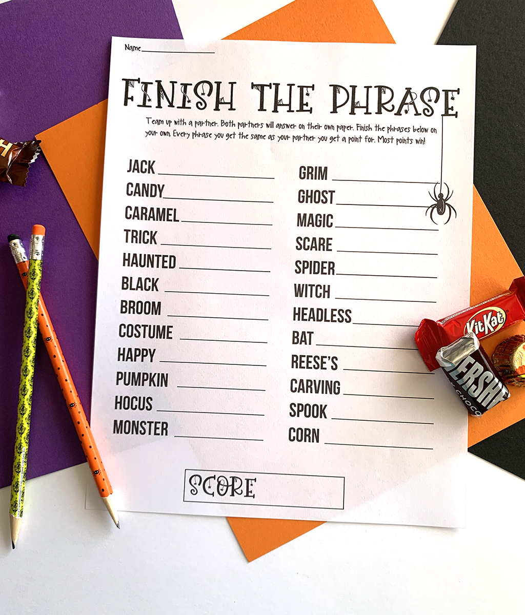 Finish The Phrase Halloween Game The Crafting Chicks