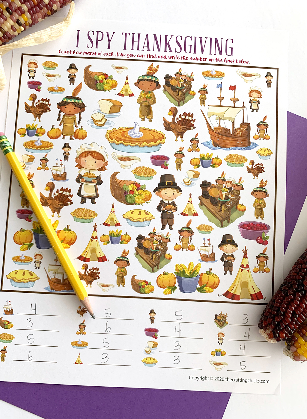 Thanksgiving ISpy Free Printable Game The Crafting Chicks