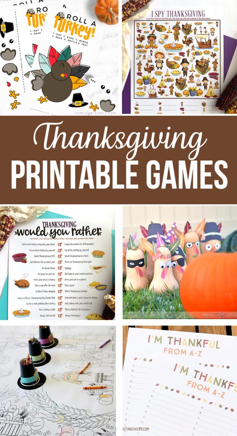 Thanksgiving Printable Games - The Crafting Chicks