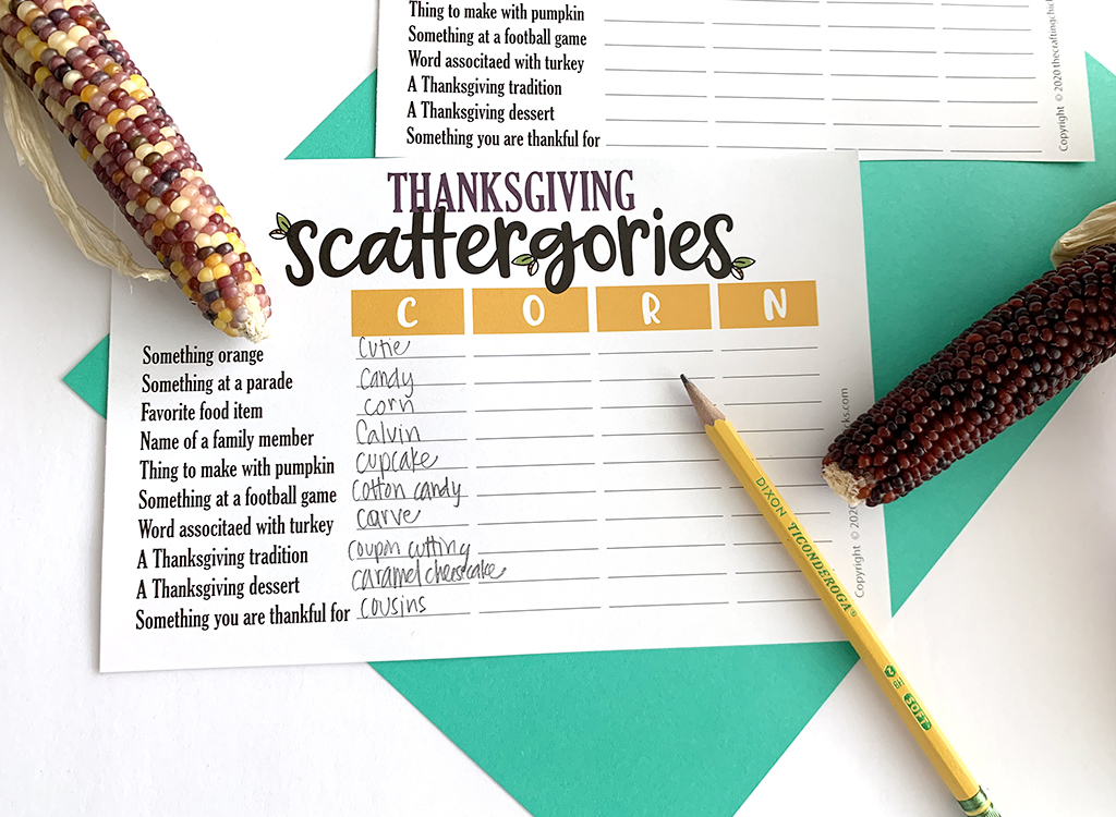 New Year S Scattergories Free Printable