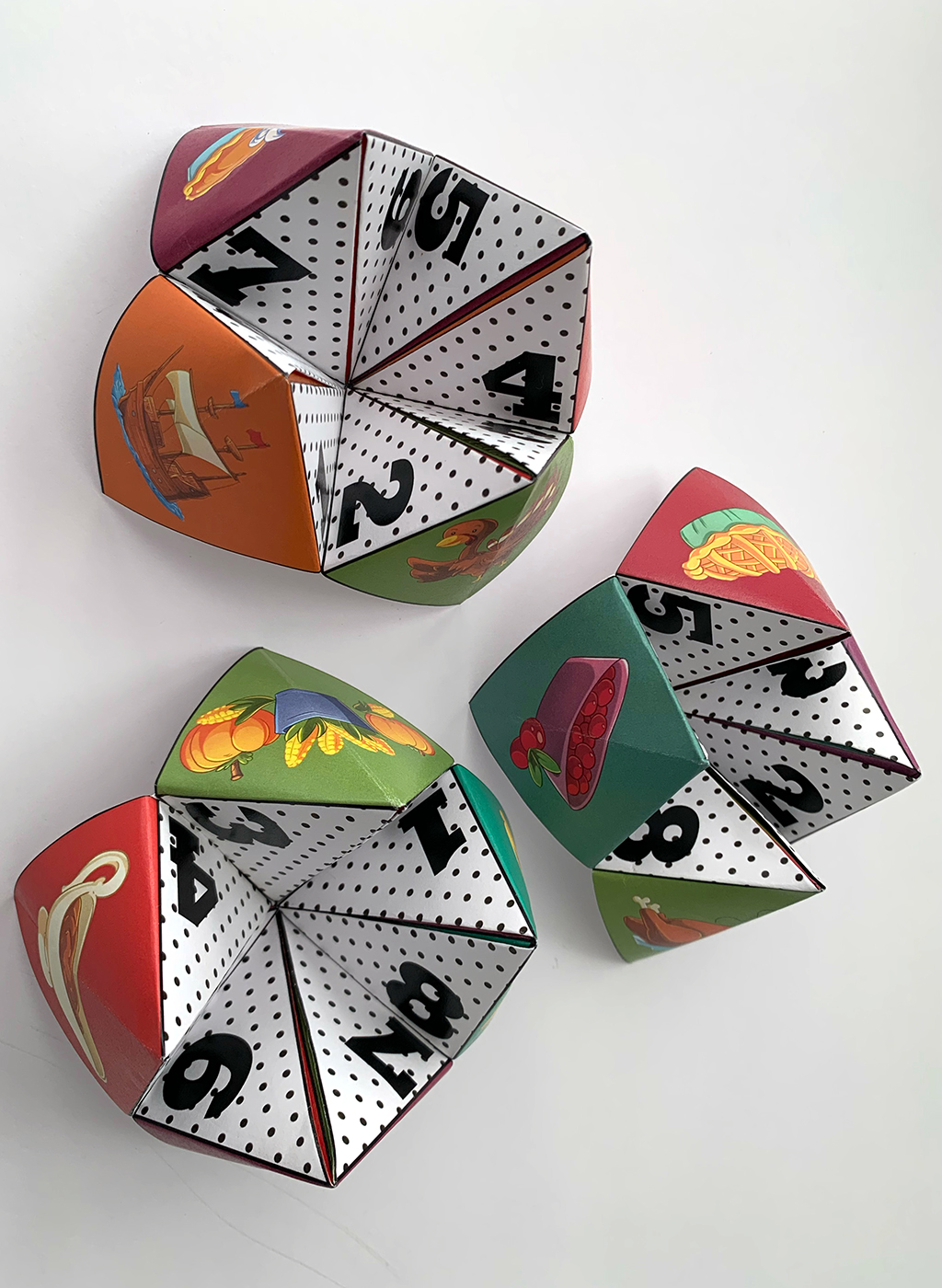 Thanksgiving Cootie Catchers on white background