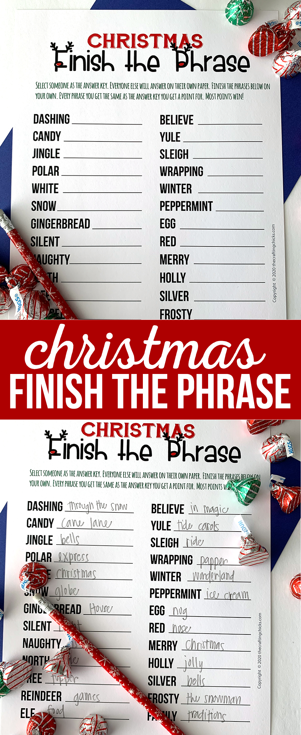 Christmas Finish The Phrase Printable Game The Crafting Chicks