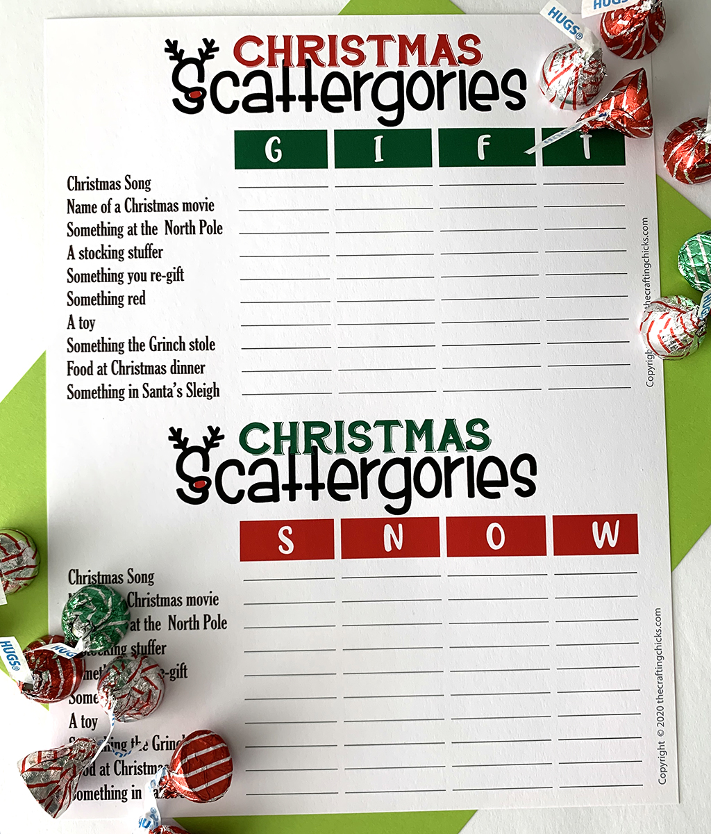 Christmas Scattergories Free Printable The Crafting Chicks