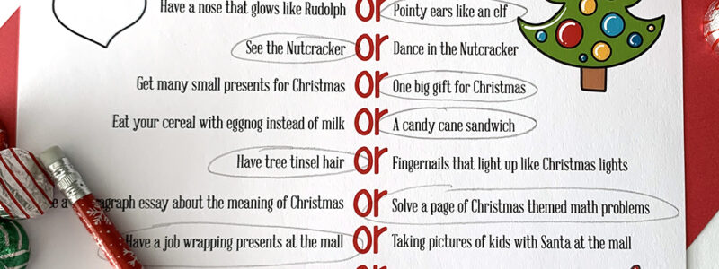 Would You Rather Christmas Edition