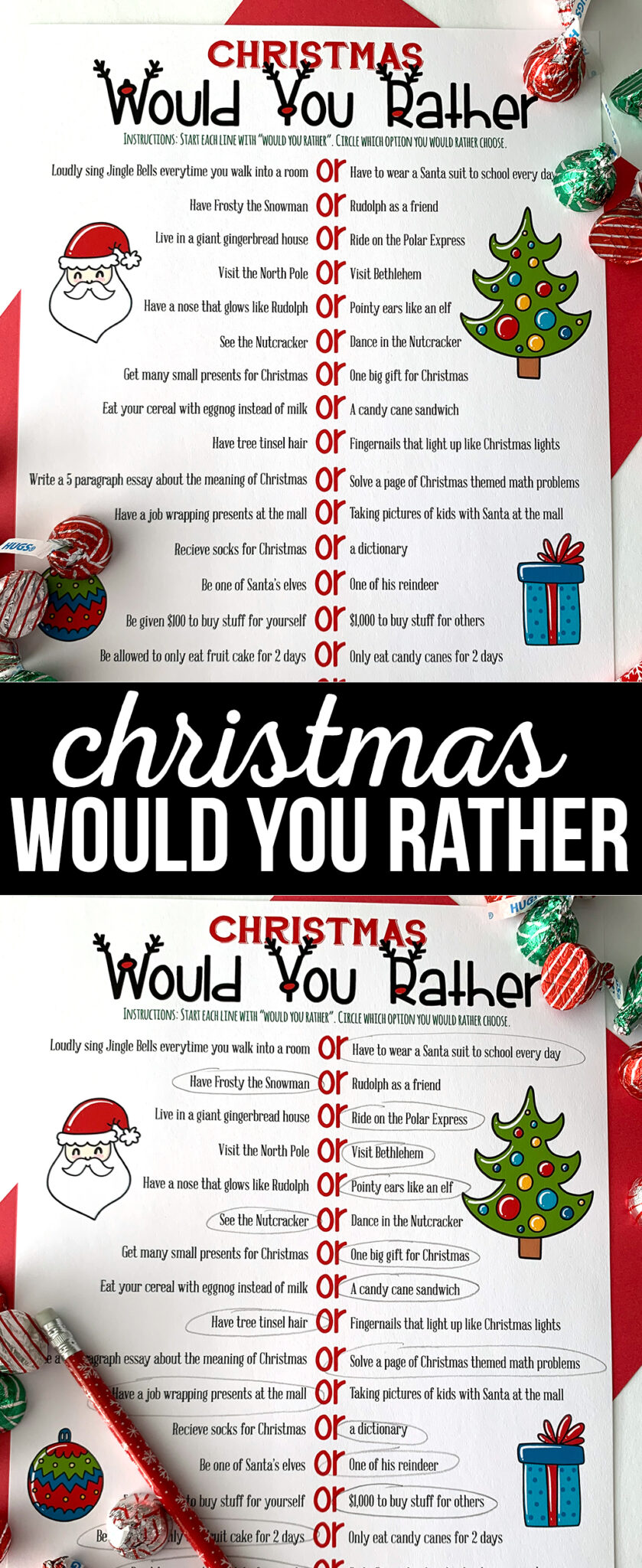 Christmas Would You Rather Free Printable The Crafting Chicks