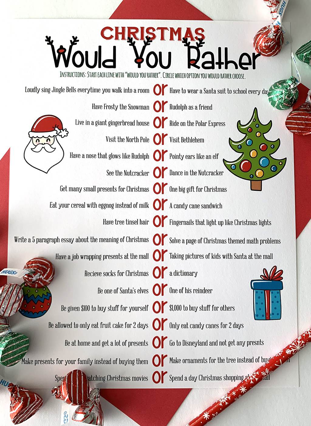 Christmas Would You Rather Questions  Christmas trivia, Fun christmas  party games, Fun christmas games