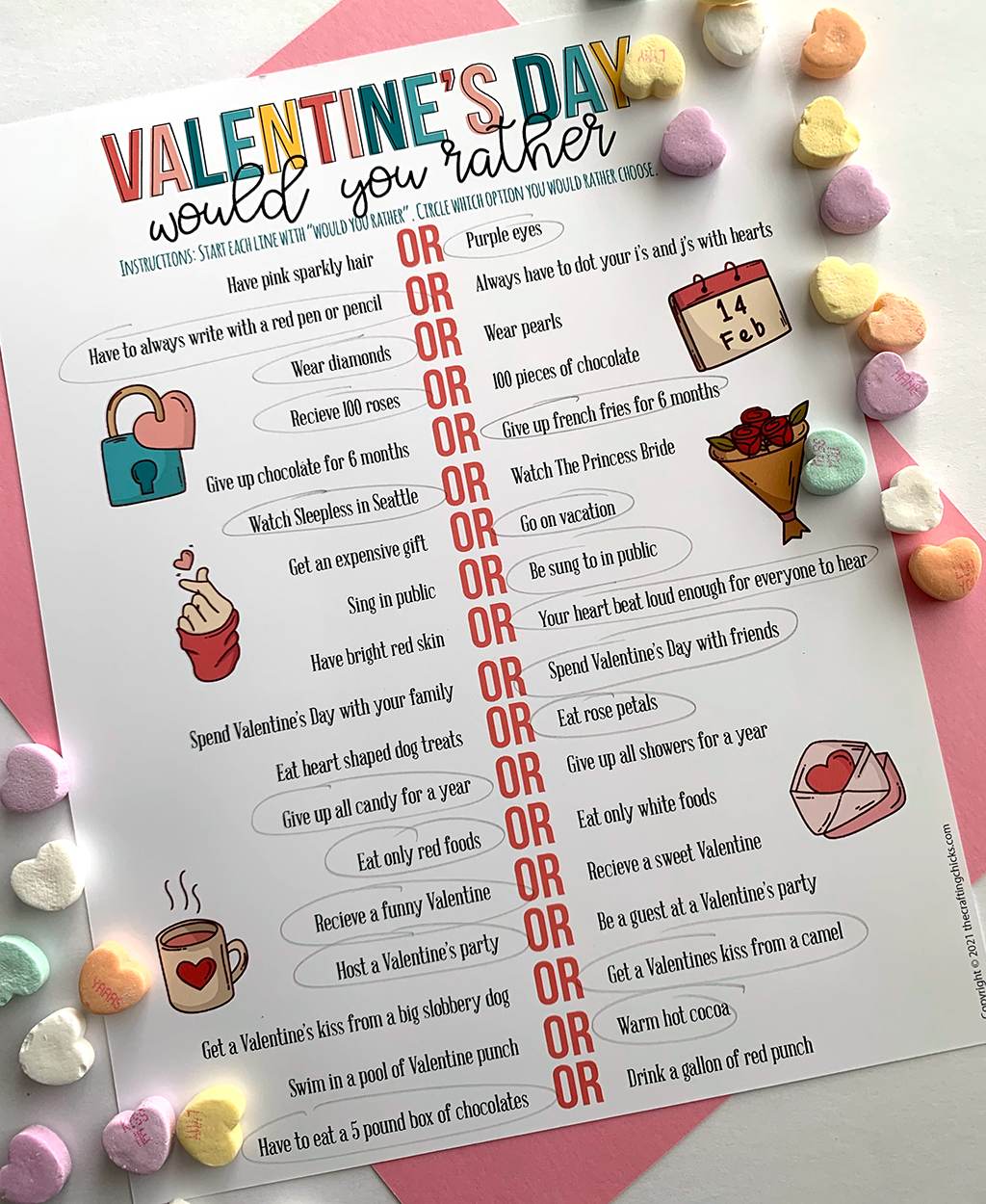 Valentine s Day Would You Rather Printable The Crafting Chicks