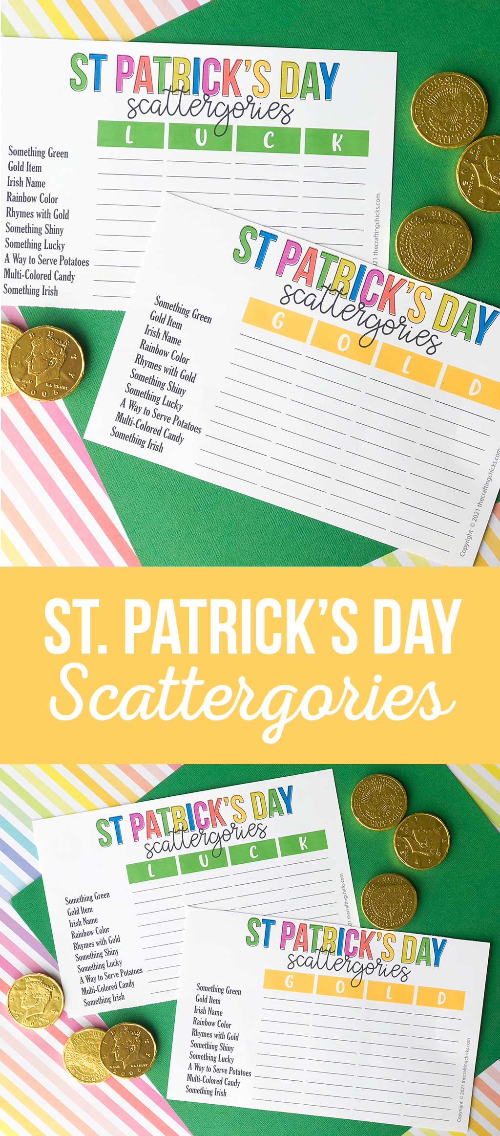 St. Patrick's Day GREEN Scattergories *Free Printable