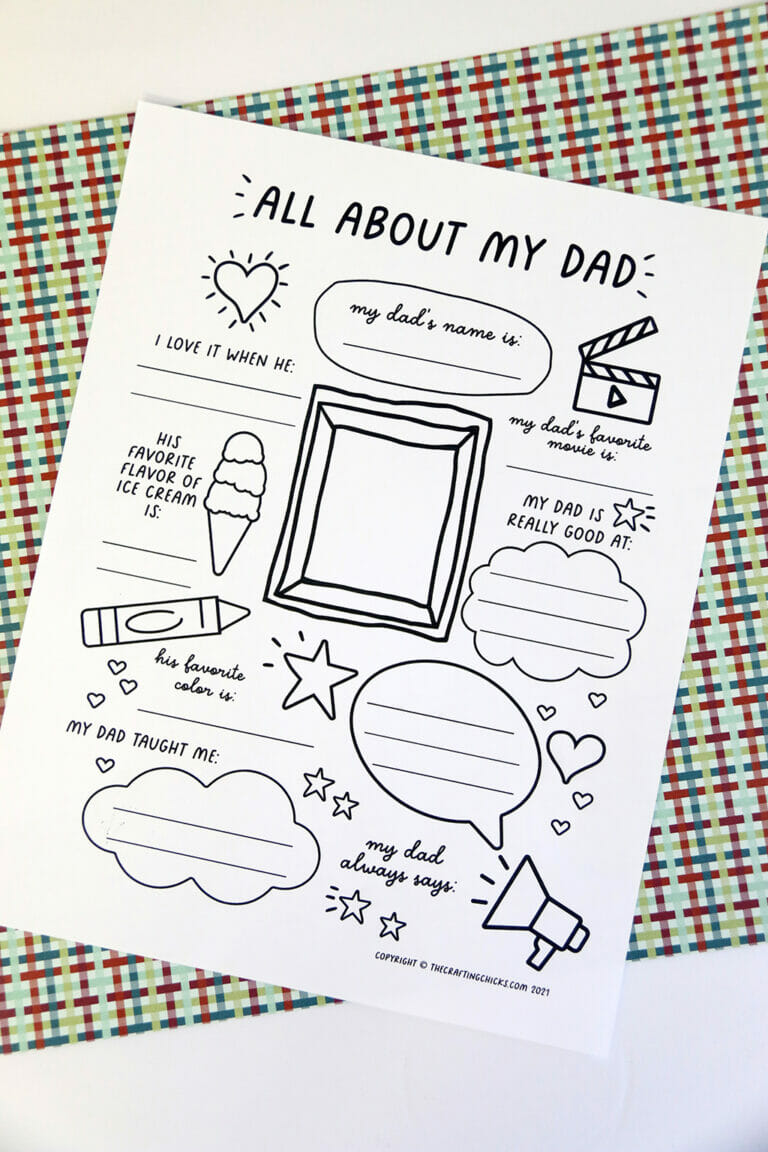 All About My Dad Printable Pdf Free