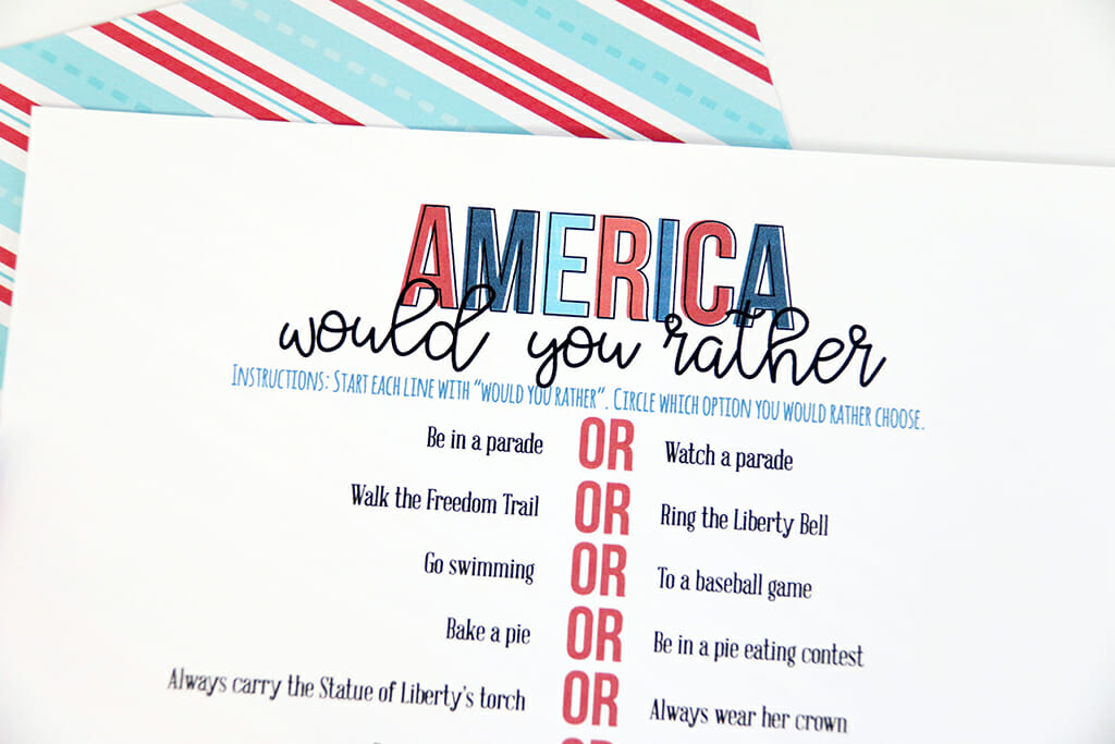 America Would You Rather Printable Game - The Crafting Chicks