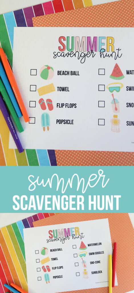 Summer Scavenger Hunt Free Printable Game - The Crafting Chicks