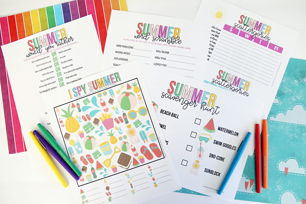 Summer Scattergories Printable Game - The Crafting Chicks